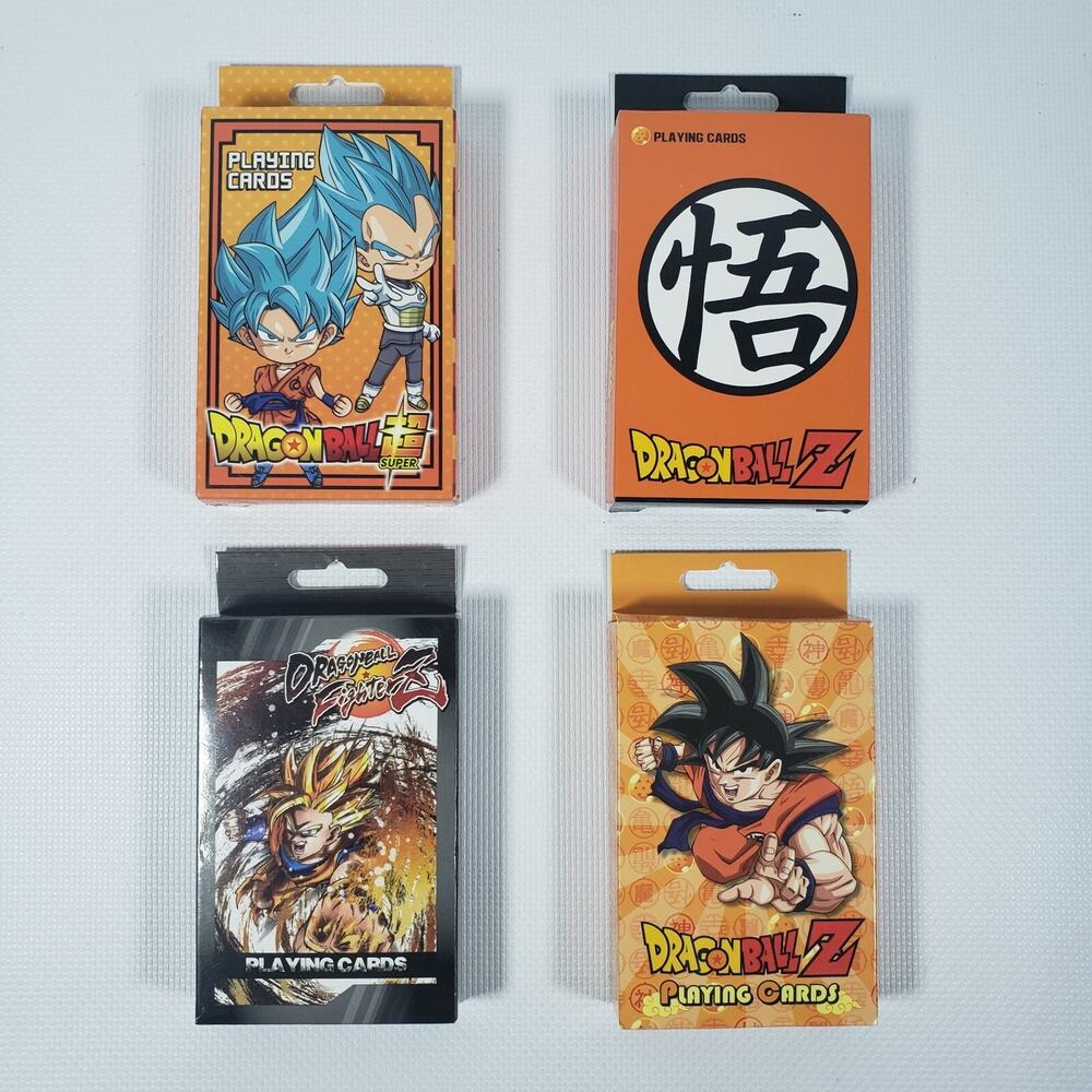 NEW 4 DRAGON BALL Z SUPER FIGHTER PLAYING CARDS TOEI ANIMATION RARE GOKU SAIAN